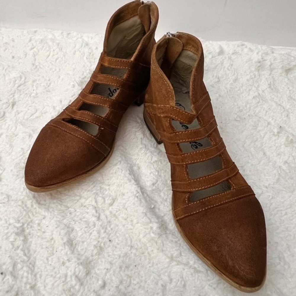Free People Brown Suede Ankle Booties, size 37